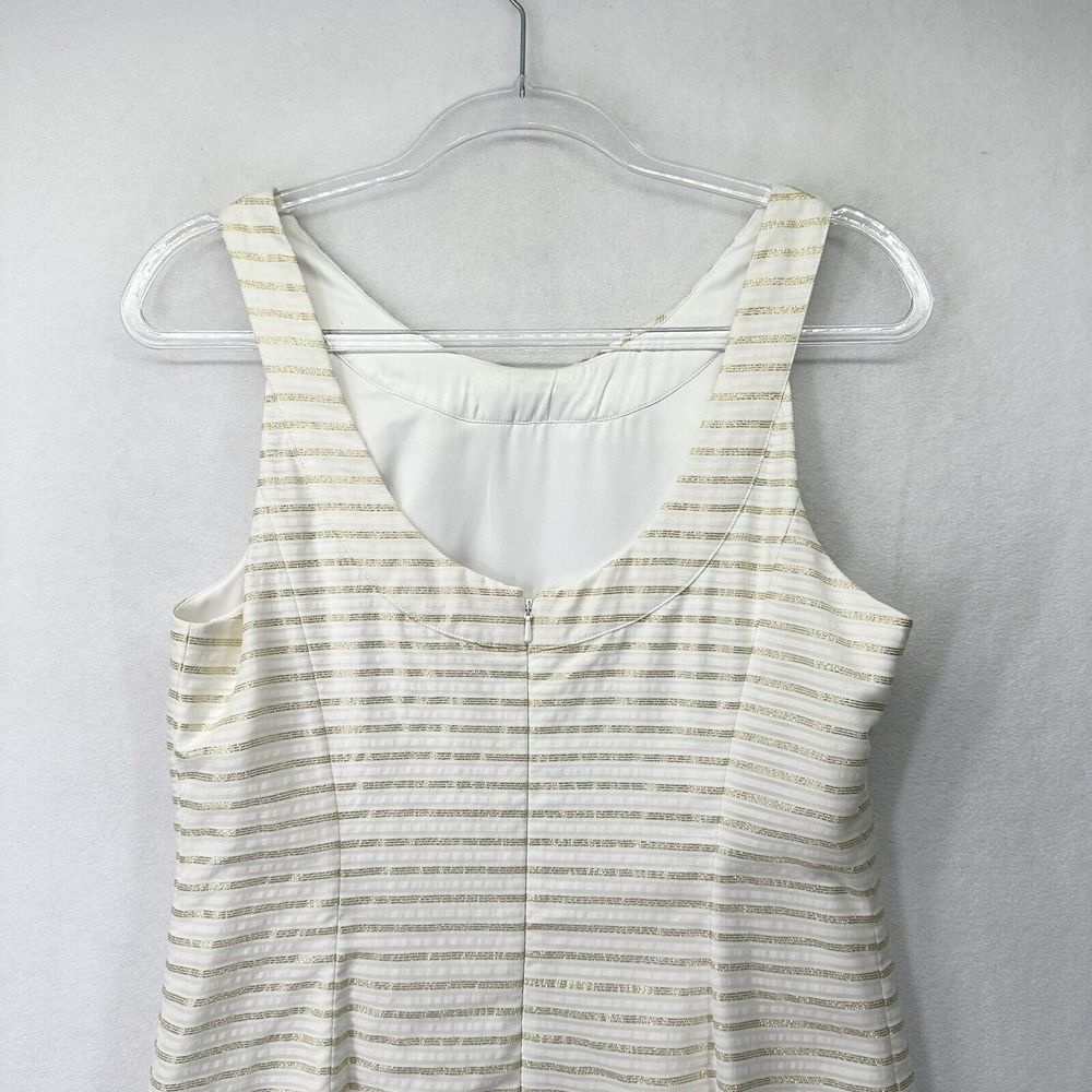 Lilly Pulitzer Henley Corded Organza Gold Stripe Knee Length Dress Size 8 - Picture 7 of 16